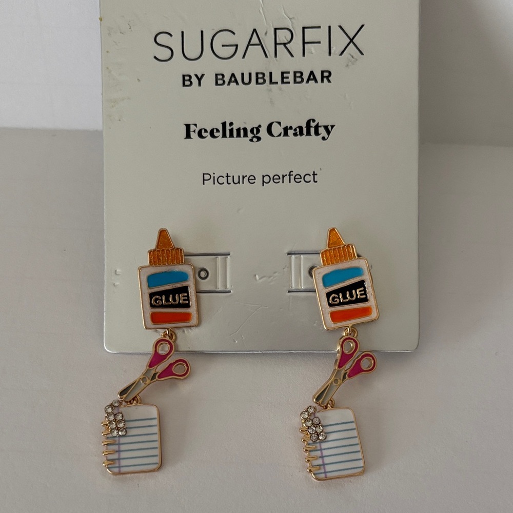 ☀️Sugarfix by BaubleBar Earrings with Glue and Scissors